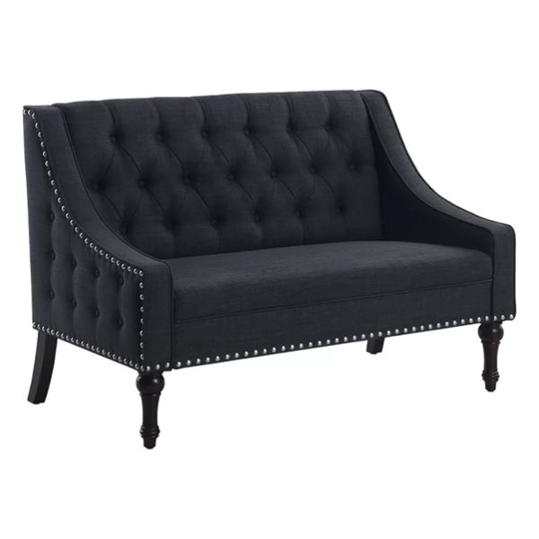 Christiansburg Tufted Loveseat in Charcoal Grey Color Christiansburg Tufted Loveseat in Charcoal Grey Color