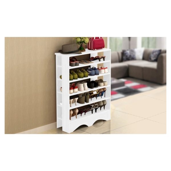 Buy Five Tier Wooden Shoe Rack Organiser White Price