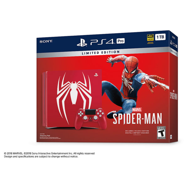 Sony PS4 Pro Gaming Console 1TB Red Limited Edition With Spiderman Game Bundle Sony PS4 Pro Gaming Console 1TB Red Limited Edition With Spiderman Game Bundle