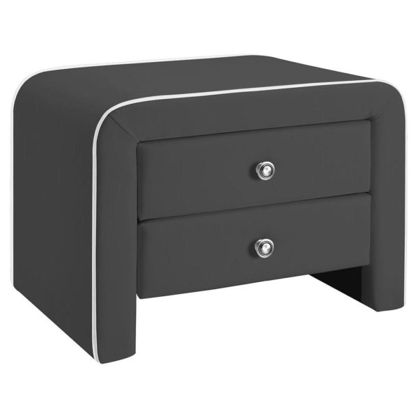 Buy Melillo 2 Drawer Nightstand Dark Grey Price Specifications