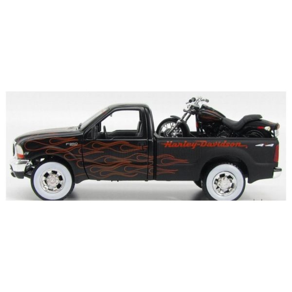 Maisto Diecast 2002 FXSTB Night Train & 1999 Ford F-350 Super Duty Pickup Maisto Diecast 2002 FXSTB Night Train & 1999 Ford F-350 Super Duty Pickup