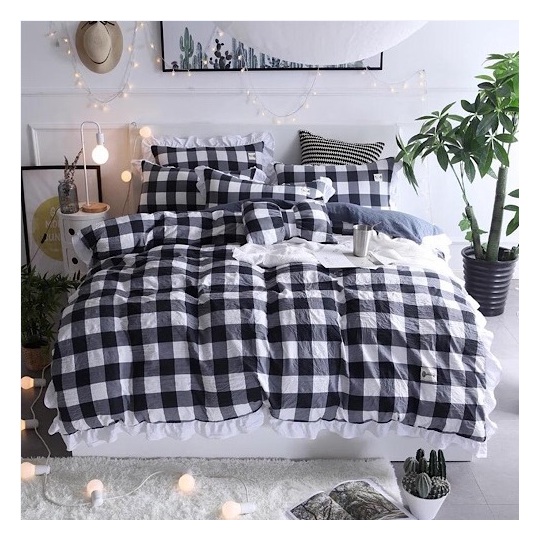 Deals For Less Checkered Design Queen Size Bed Set of Six Pieces