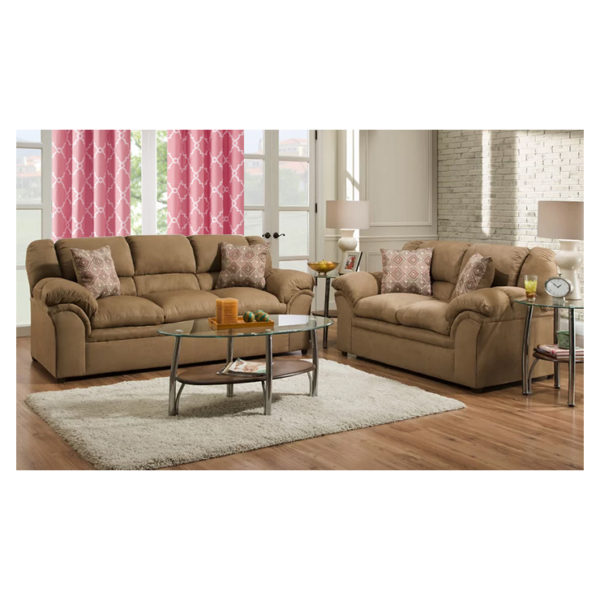 Elza Loveseat 3 Seater Sofa in Light Brown Color Elza Loveseat 3 Seater Sofa in Light Brown Color