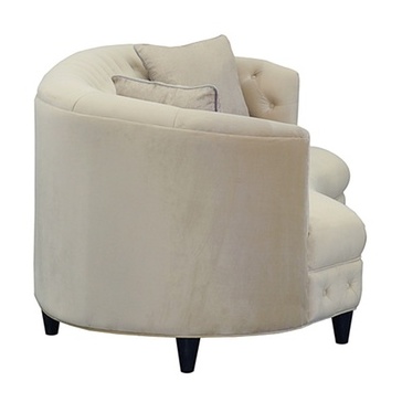 Kidney-Shaped Club Sofa with 2 Accent Pillows in Beige Color Kidney-Shaped Club Sofa with 2 Accent Pillows in Beige Color