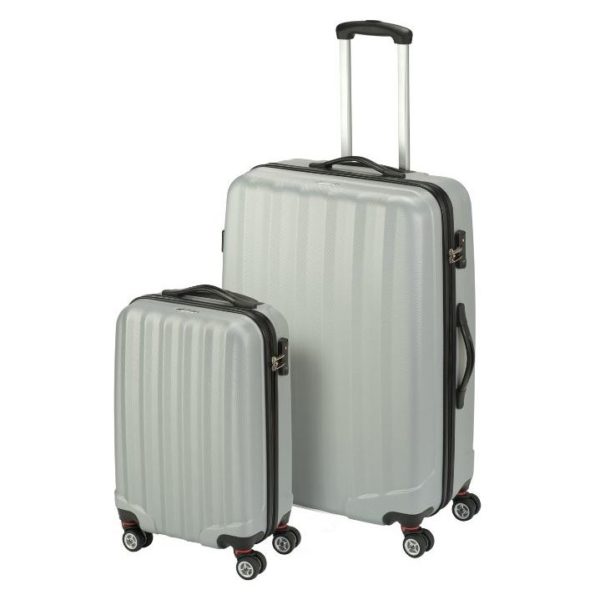 Princess Travellers ARIZONA Trolley Luggage Bag Silver Set of 2 Princess Travellers ARIZONA Trolley Luggage Bag Silver Set of 2