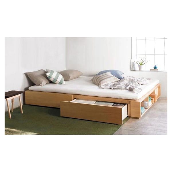 Solid MDF Wood Storage Bed King with Mattress Beige Solid MDF Wood Storage Bed King with Mattress Beige