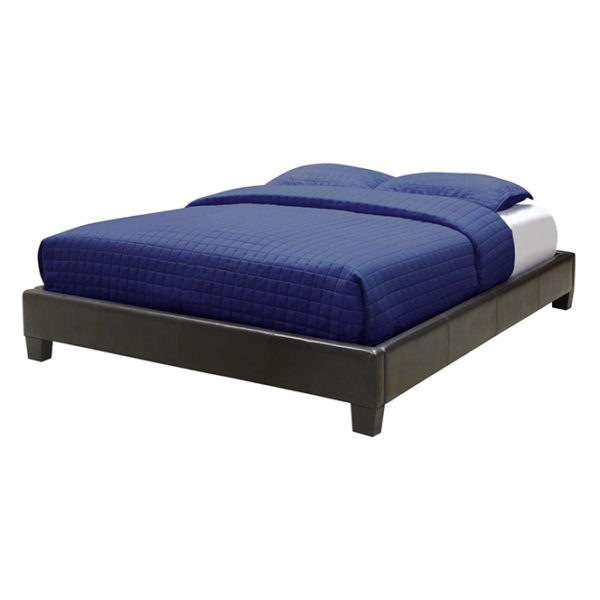 Brown Upholstered Platform Super King Bed without Mattress Brown Brown Upholstered Platform Super King Bed without Mattress Brown