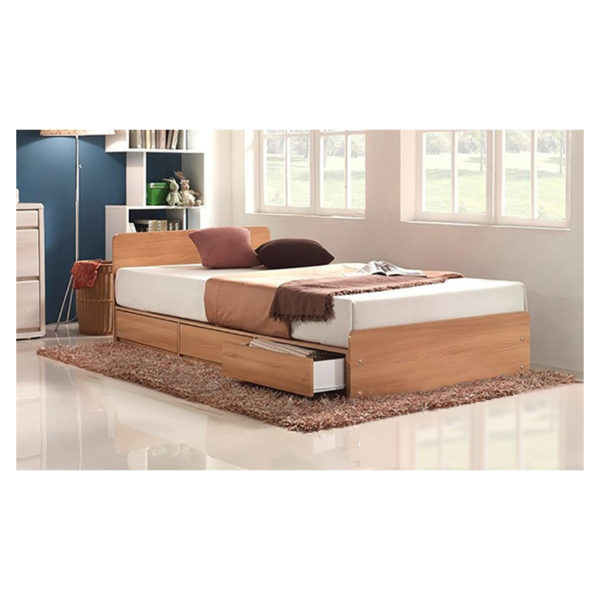 Three-Drawer Storage Queen Bed Without Mattress Beige Three-Drawer Storage Queen Bed Without Mattress Beige