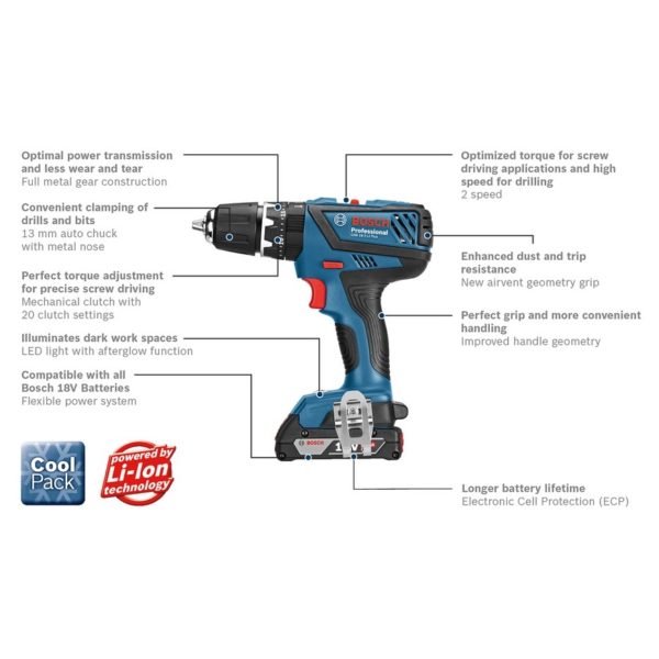 Bosch GSB 18-2-Li Plus Professional Cordless Combi Bosch GSB 18-2-Li Plus Professional Cordless Combi