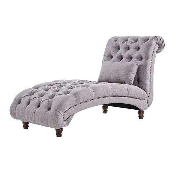 Tufted Chaise Lounge Sofa in Grey Color Tufted Chaise Lounge Sofa in Grey Color
