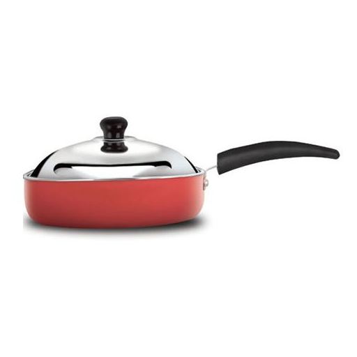 Anjali Glam Fry Cooking Pan 240mm (With Lid) Small Red Anjali Glam Fry Cooking Pan 240mm (With Lid) Small Red