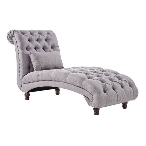 Tufted Chaise Lounge Sofa in Grey Color Tufted Chaise Lounge Sofa in Grey Color
