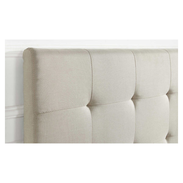 Cream Upholstered Blind Tufted Super King Bed Without Mattress Beige Cream Upholstered Blind Tufted Super King Bed Without Mattress Beige