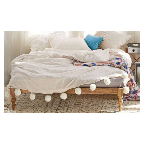 Classic Solid Wood Bed Single Bed with Mattress in Natural Biege Color Classic Solid Wood Bed Single Bed with Mattress in Natural Biege Color