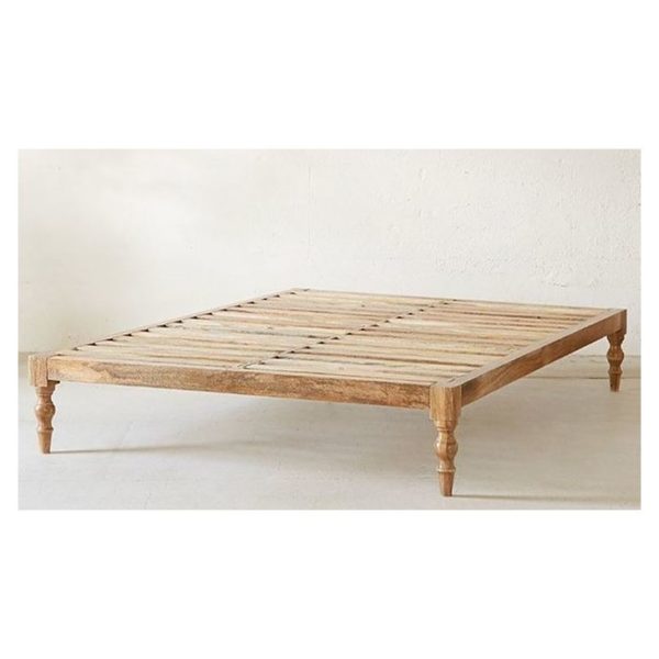 Classic Solid Wood King Bed without Mattress in Natural Beige Color Classic Solid Wood King Bed without Mattress in Natural Beige Color