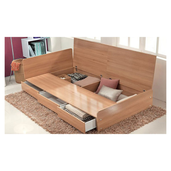 Three-Drawer Storage Super King Bed With Mattress White Three-Drawer Storage Super King Bed With Mattress White