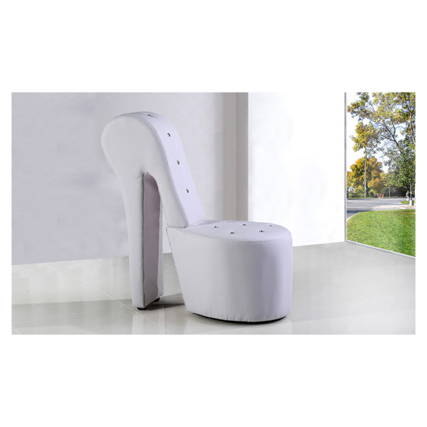 Buy High Heel Leather Shoe Cabinet Lounge Chair White Price
