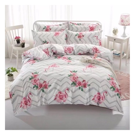 Deals For Less Pink Flamingo Design Single 4 pcs Comforter Set Deals For Less Pink Flamingo Design Single 4 pcs Comforter Set