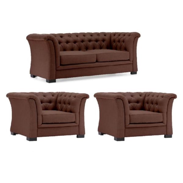 Chester Hill Sectional Sofa 5 - Seater ( 1+1+3 ) in Brown Color Chester Hill Sectional Sofa 5 - Seater ( 1+1+3 ) in Brown Color