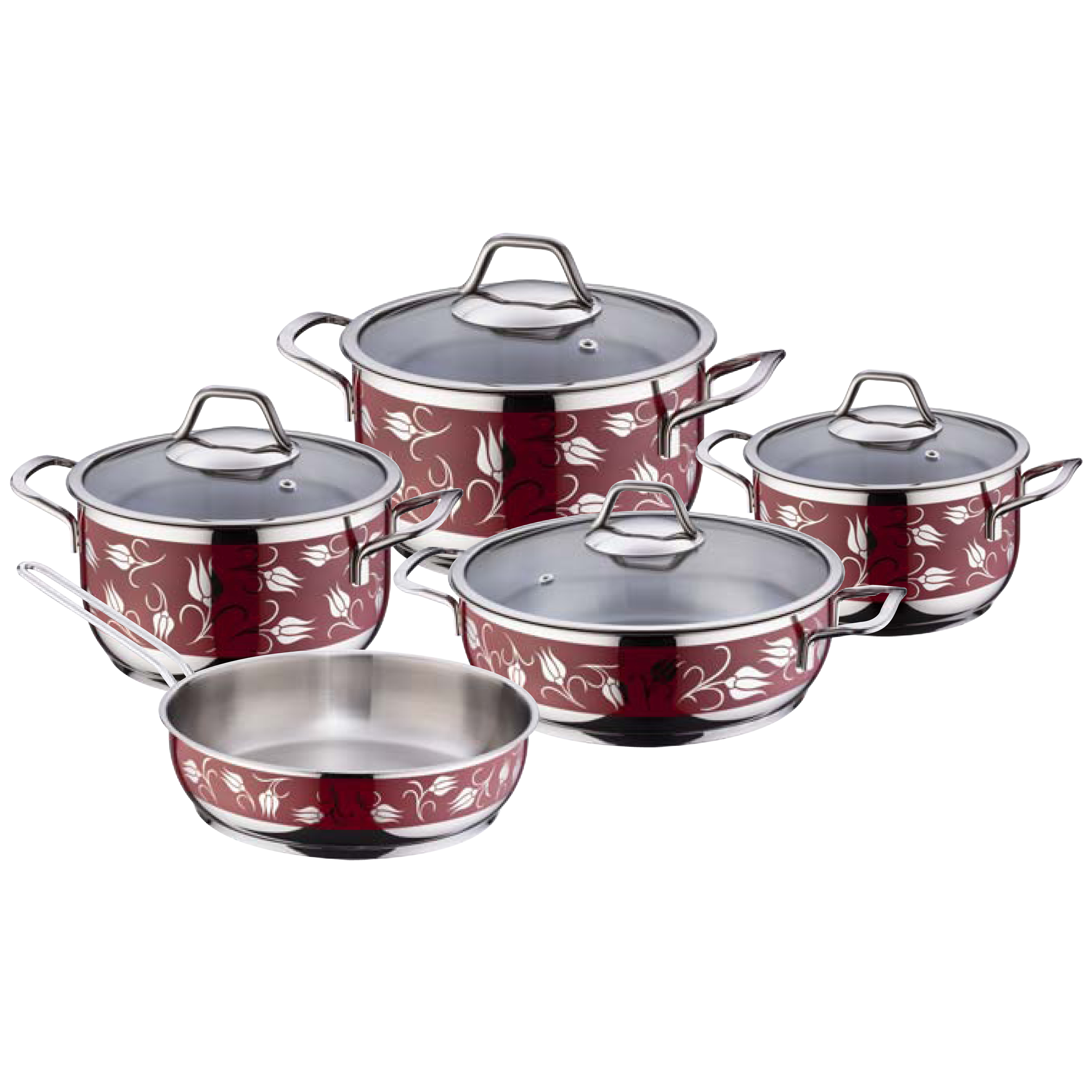 Sofram SH38982 Lalezar Red Cookware Set 5Pcs