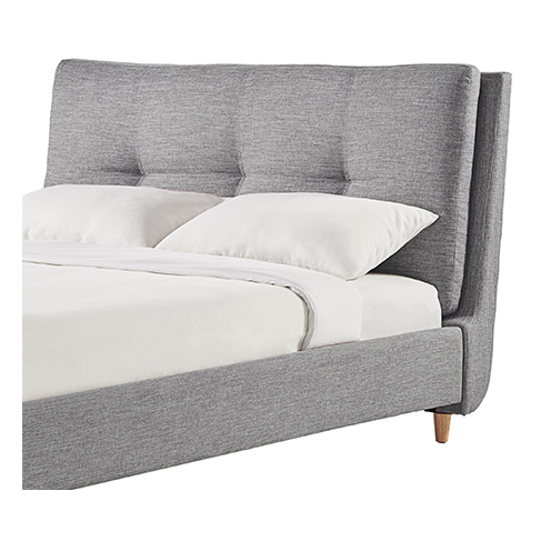 Plush Tufted Padded Headboard King with Mattress Grey Plush Tufted Padded Headboard King with Mattress Grey