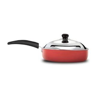 Anjali Glam Fry Cooking Pan 240mm (With Lid) Small Red Anjali Glam Fry Cooking Pan 240mm (With Lid) Small Red