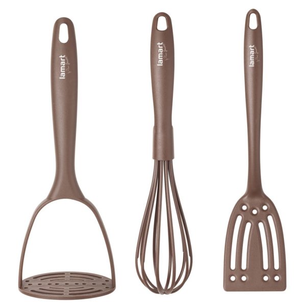 Lamart Potato Masher + Whisk Brown + Turner Lamart Potato Masher + Whisk Brown + Turner