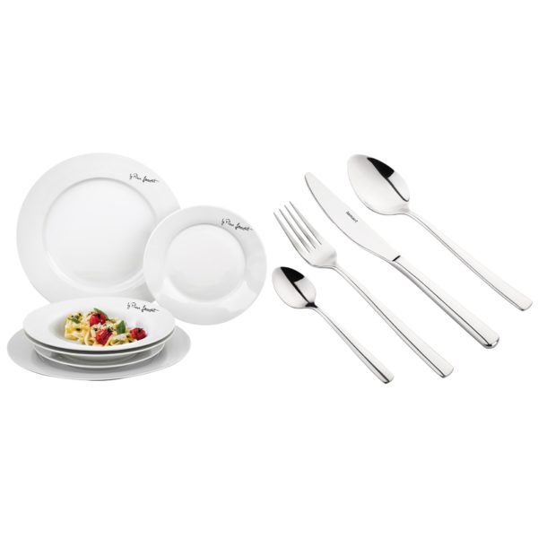 Lamart Cutlery Set 24Pcs + Round Plates Dine 6Pcs Lamart Cutlery Set 24Pcs + Round Plates Dine 6Pcs