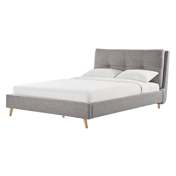 Plush Tufted Padded Headboard Queen with Mattress Grey Plush Tufted Padded Headboard Queen with Mattress Grey