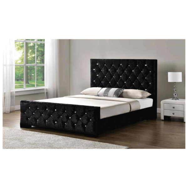 Arya Bedframe King Bed without Mattress Black Arya Bedframe King Bed without Mattress Black