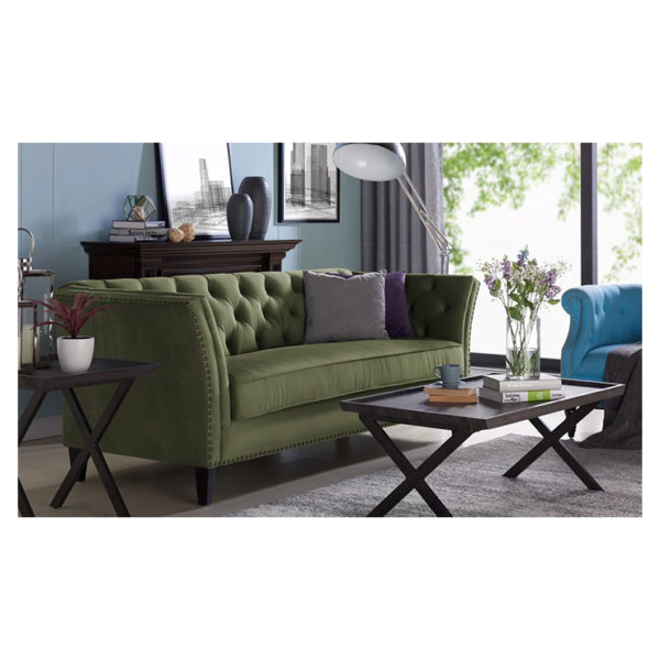 Gilmore Chesterfield Sofa in Green Color Gilmore Chesterfield Sofa in Green Color