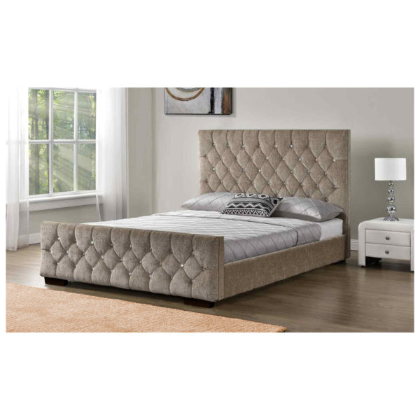 Buy Arya Bedframe King Bed without Mattress Beige - Price ...