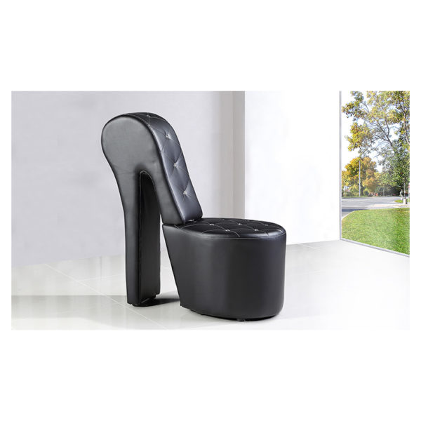 Buy High Heel Leather Shoe Cabinet Lounge Chair Black Price