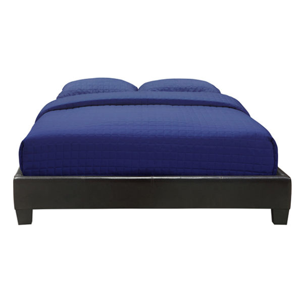 Brown Upholstered Platform Super King Bed without Mattress Brown Brown Upholstered Platform Super King Bed without Mattress Brown