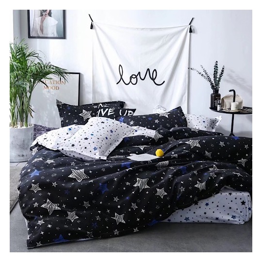 Deals For Less White Stars Single 4 pcs Comforter Set Deals For Less White Stars Single 4 pcs Comforter Set
