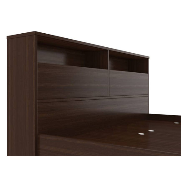 Engineered Wood Queen Bed With Storage without Mattress Walnut Engineered Wood Queen Bed With Storage without Mattress Walnut