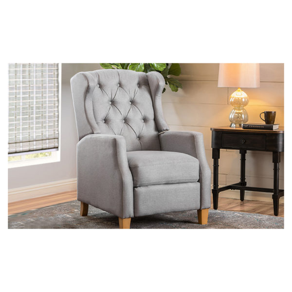 Grantham Fabric Tufted Club Chair Grey Grantham Fabric Tufted Club Chair Grey