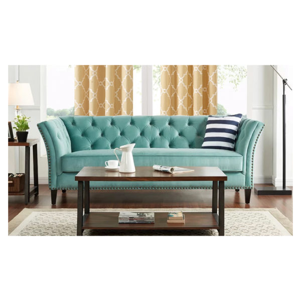 Gilmore Chesterfield Sofa in Turquoise Blue Color Gilmore Chesterfield Sofa in Turquoise Blue Color