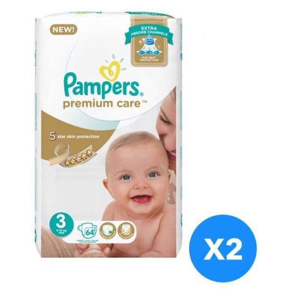 Buy Pampers premium care diapers extra absorb size 3 64 ...