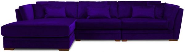Galaxy Design Velvet Series Long Beach L Shaped Sofa Wood Base Galaxy Design Velvet Series Long Beach L Shaped Sofa Wood Base Purple