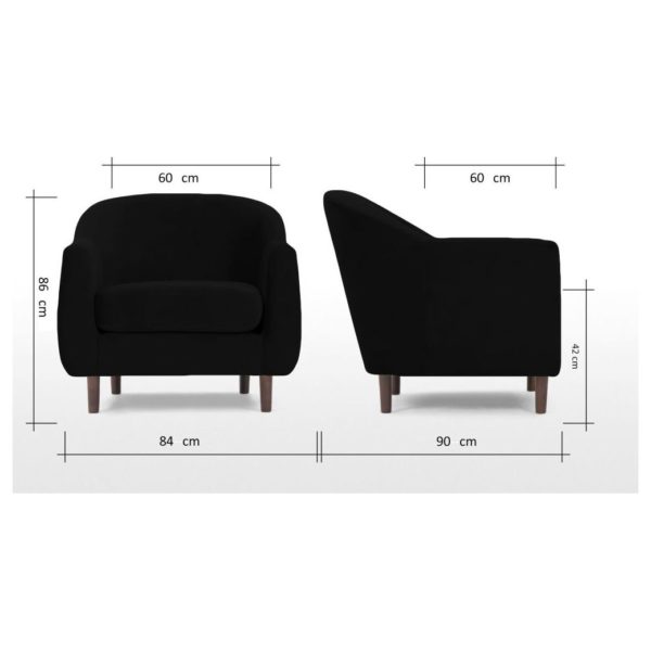 Galaxy Design Tubby Series Single Seat Sofa Black