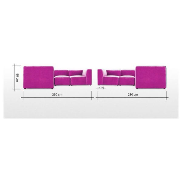 Galaxy Design Juno Corner Sofa Seats Pink