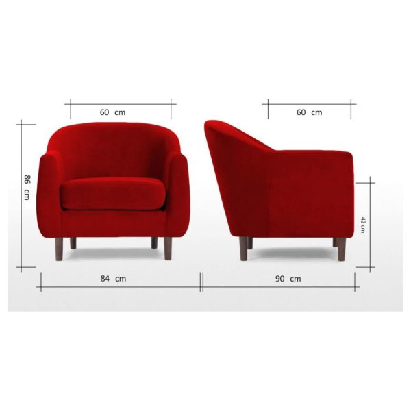 Galaxy Design Tubby Series Single Seat Sofa Red