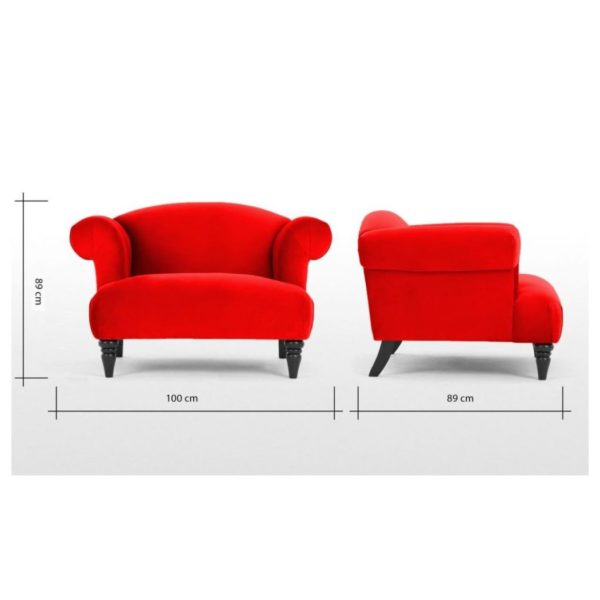 Galaxy Design Claudia Love Single Seat Sofa Red