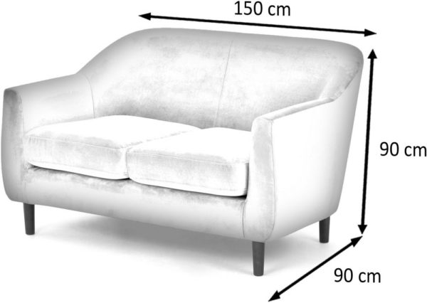 Galaxy Design Tubby Two Seat Sofa Wood Base Black