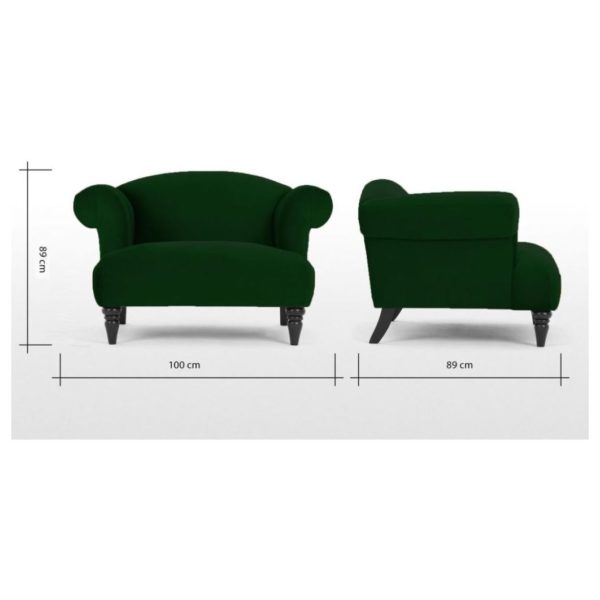 Galaxy Design Claudia Love Single Seat Sofa Green
