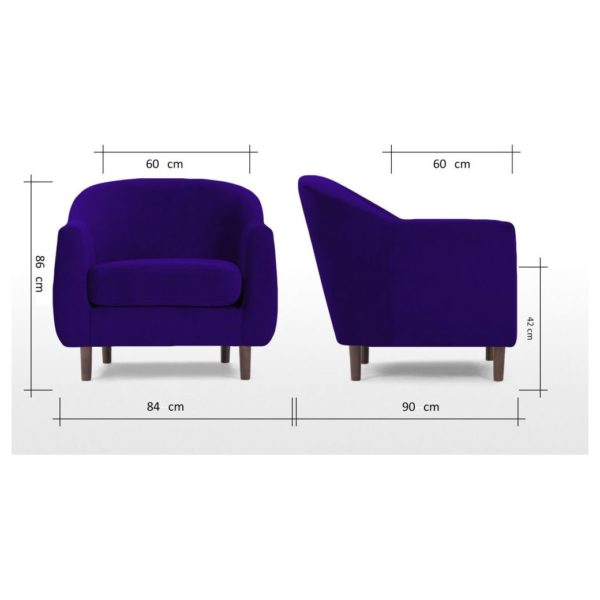 Galaxy Design Tubby Series Single Seat Sofa Purple