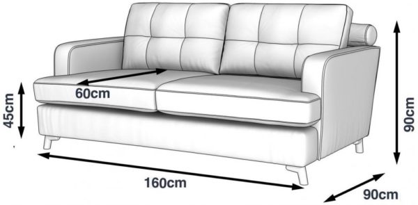 Galaxy Design Zircon 2 Seater Sofa Right Blue