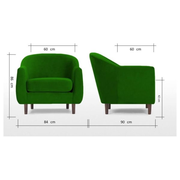 Galaxy Design Tubby Series Single Seat Sofa Green