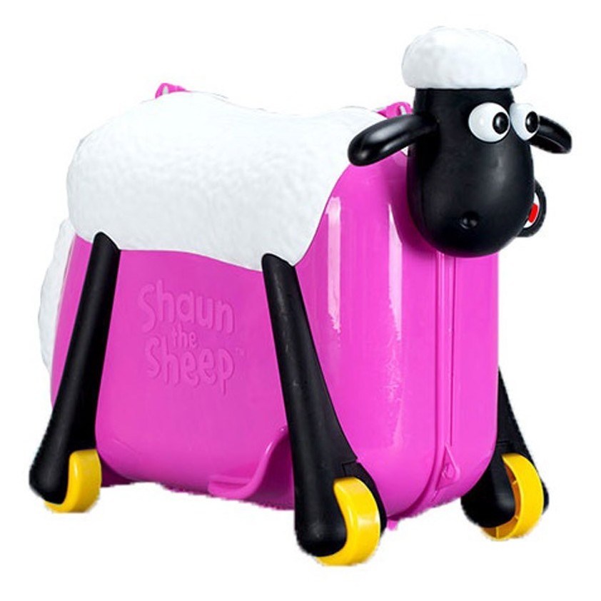 Saipo SC0019 Shaun The Sheep Ride On Suit Case Red Rose